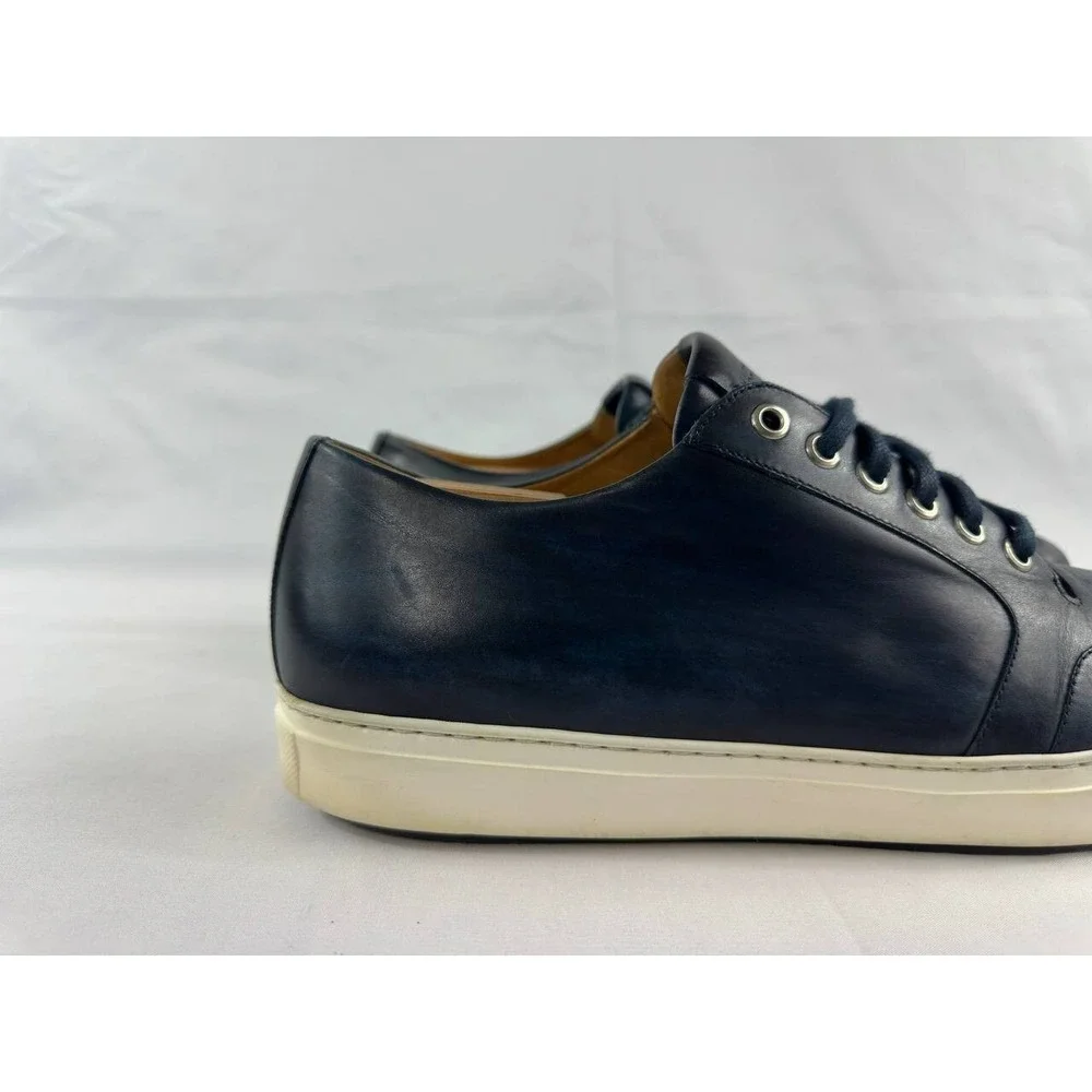 MAGNANNI Costa Low Sneakers Navy Blue Leather Men's Shoes Size 10.5